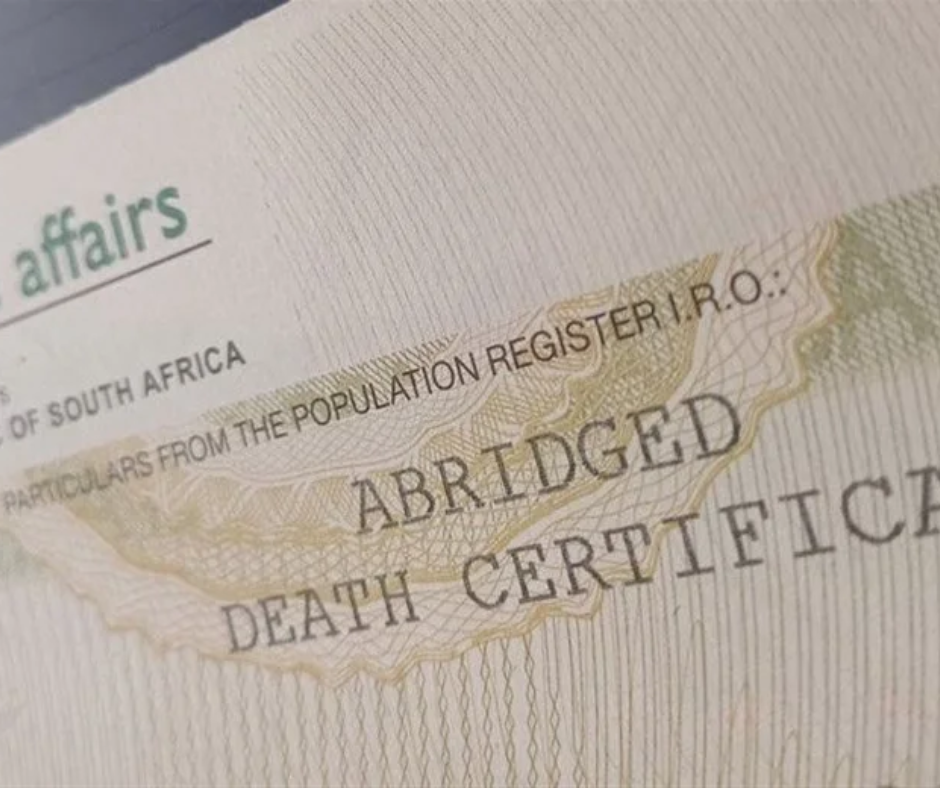 Death Certificate Copy Request Death certificate copy request South Africa