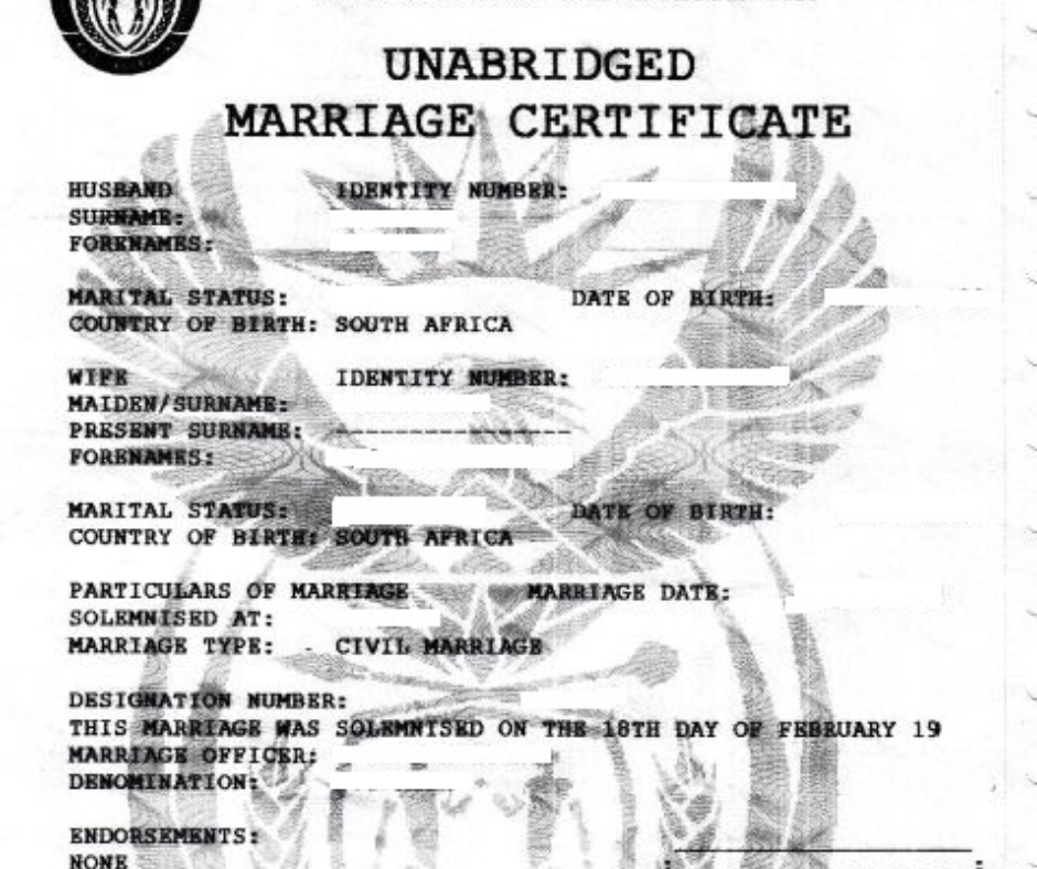 Marriage Certificate Copy Request Marriage certificate copy request South Africa